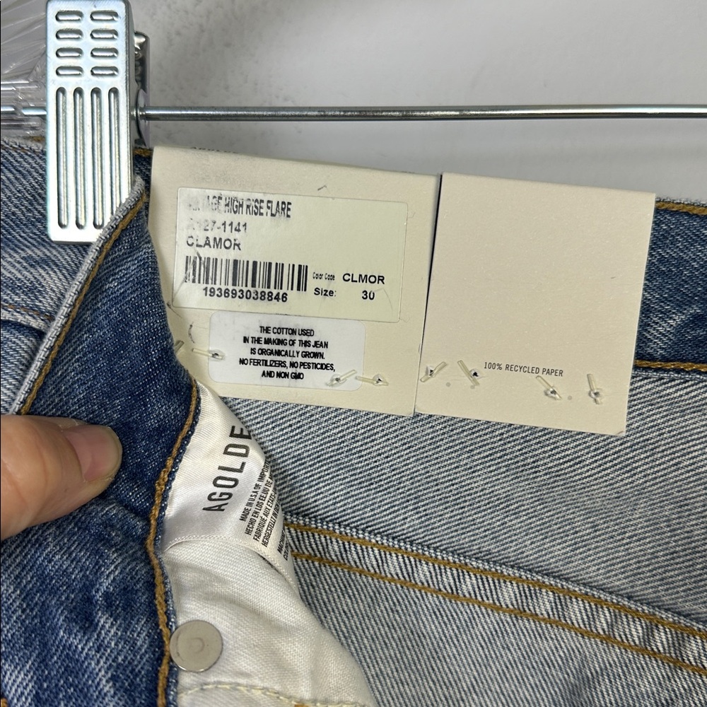 NEW Agolde Vintage Flare High Rise Jeans in Clamor 30 Organic Cotton Made in USA - Picture 12 of 16